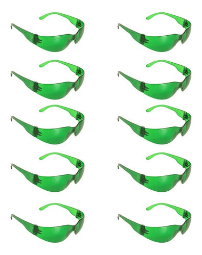 Pack of 10 Libus Ecoline Green Safety Glasses Scratch Resistant HC Model 900564 0