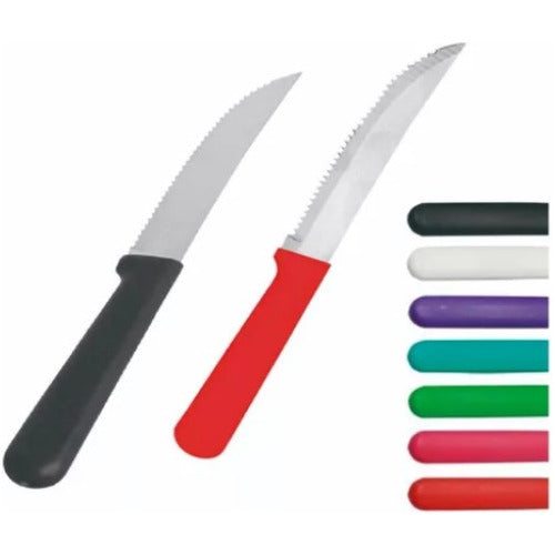 Carol Table Knife Set of 12 Stainless Steel Plastic Colors 0