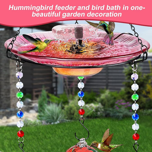 Headak Life Hummingbird Feeder Glass Con Baño Colgante Para 3