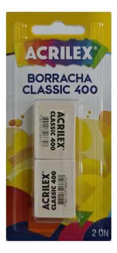 Borracha De Apagar Classic Branca Blister Com 2 Unidades 0