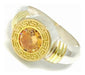 AP 126 Greek Key Medium Ring with 7mm Cubic Stone 10