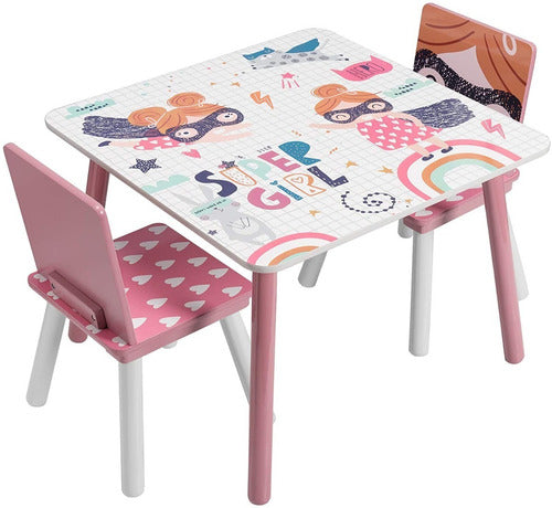 Mosca Pink Wooden Table and Chair Set 0