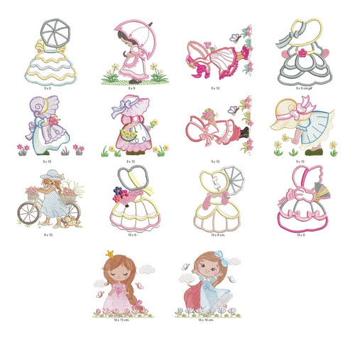 52 Embroidery Templates for Girls/Ladies/Dolls 0