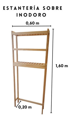 Madera Reciclada Estantería Sobre Inodoro 1