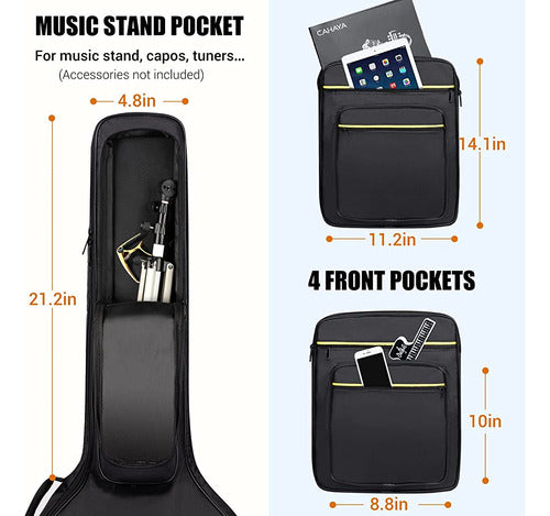 Cahaya 44 Pulgadas Guitar Bag Multi-pockets Para Jumbo Y Dre 2