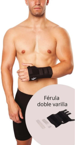 D.E.M.A. Inmovilizador Ferula De Muñeca Corto Neoprene Doble Varilla 1