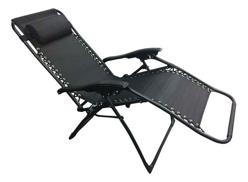 Vonne Black Foldable Zero Gravity Reclining Chair with Pillow 0