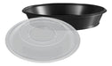 Plastivas Genoa Black Salad Bowl with Lid - Pack of 10 0