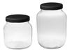 Set of 2 Giant Glass Jars 1500 mL and 2 Giant Glass Jars 3000 mL with Metal Lids 20