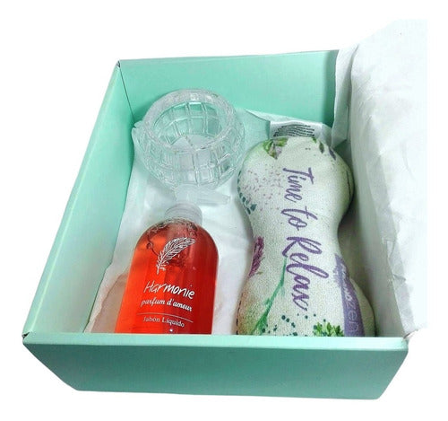 Relaxation Gift Box with Rose Aroma - Perfect for a Blissful Day - Set Relax Caja Regalo Box Rosas Kit Aroma Zen N49 Feliz Día