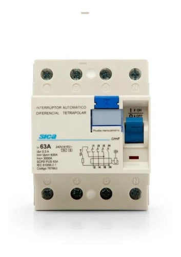 Sica Disyuntor Diferencial Tetrapolar 63A 300mA 3kA 0