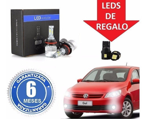 HID Kit Luces Led Cree H4 o H11 VW Gol Trend 16.000 Lms No Xenon 0