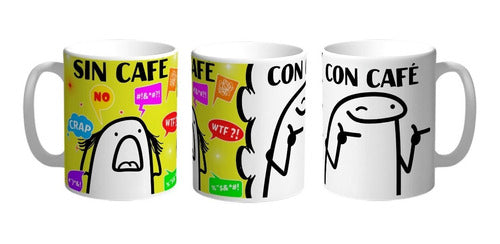 Taza De Cerámica Flork Meme Sin Café Con Café 0