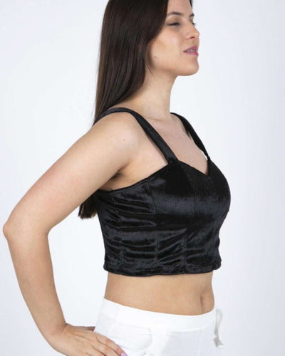 Ig Clothes OhYes! Black Plush Crop Top for Night Parties 2