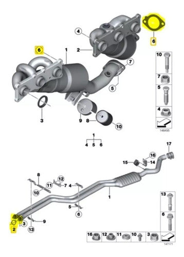 Fa1 Juntas Escape Para Bmw Z4 E85 3.0i N52 1