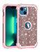 Funda Para iPhone 13 Shockproof Brillo Glitter Oro Rosa 0