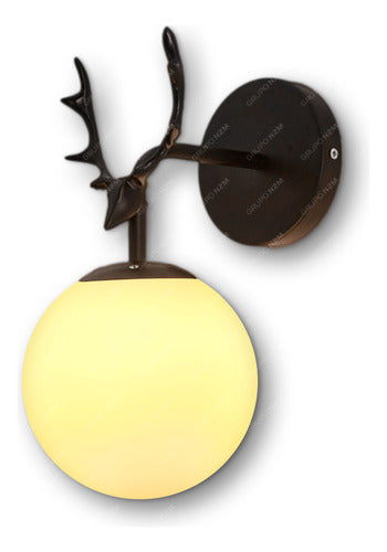 Modern Black LED Wall Light E27 Sphere Deer 0