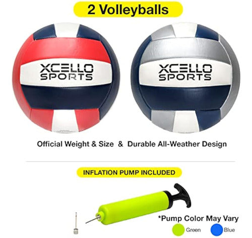 Xcello Sports Volleyball Assorted Graphics With Pump Red/Navy/White, Grey/Navy/White 1