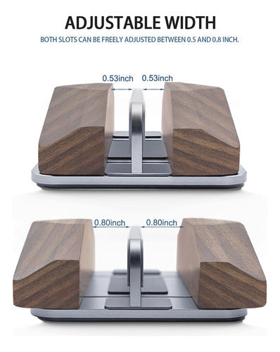 Gevo Soporte Vertical Doble Para Laptop, Madera Natural, Bas 3