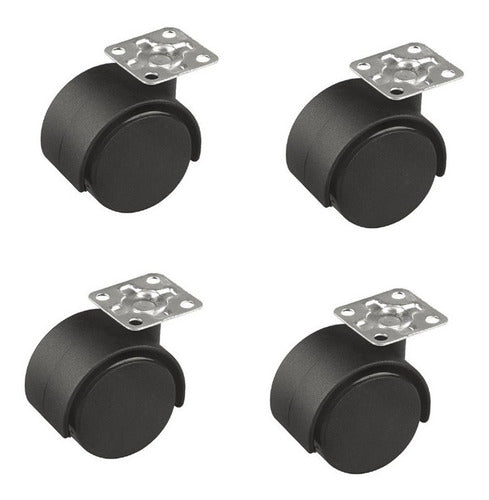 Pack De 4 Ruedas Para Sillas O Escritorio 1 1/2*40 Mm 1