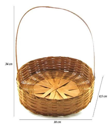 Cesta Redonda De Bambu 30cm 2