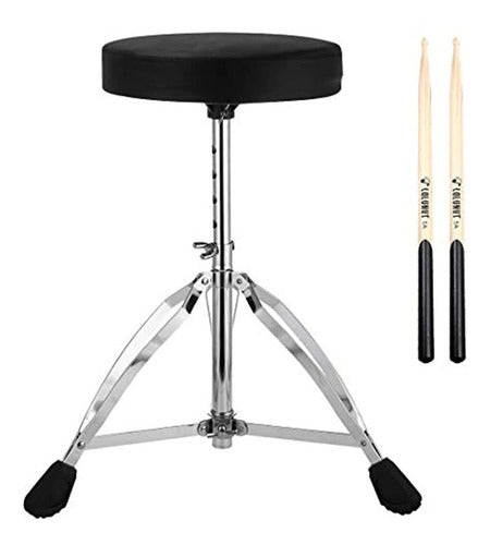 Lolunut Drum Throne, Adjustable Height Tripod Stool, Portable 0