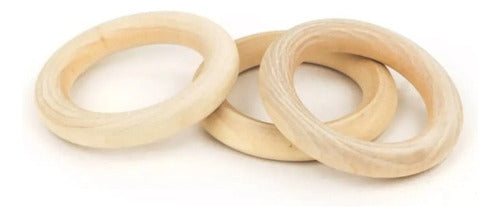 Pack of 20 4.5cm Wooden Rings Craft Supplies Artisanal Crafting 0