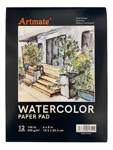 Artmate Watercolor Block 300gsm 12 Sheets 15.2x20.3cm HSWCC68 0