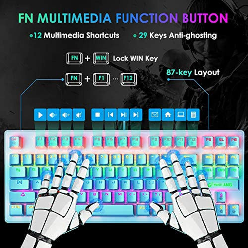 EConnect Mechanical Gaming Keyboard Blue Switch Mini 82 Keys 2