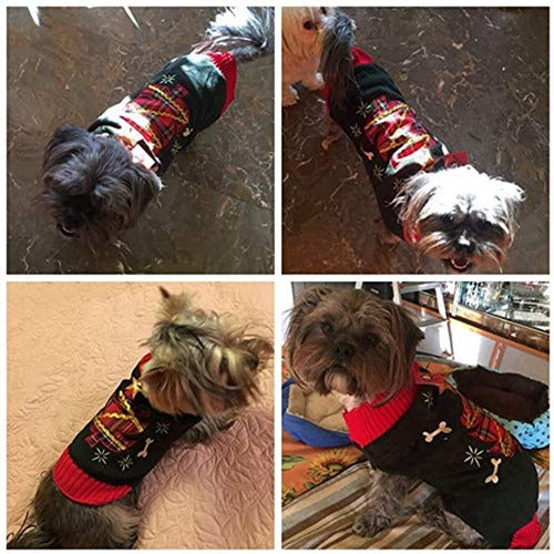 Doggyzstyle Christmas Pet Striped Snowman Sweater 1