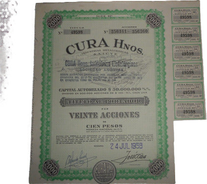 Lamina De Acción De Cura 1958 0