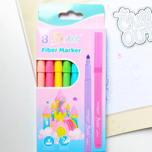 Keyroad Fiber Marker Pastel X8 2