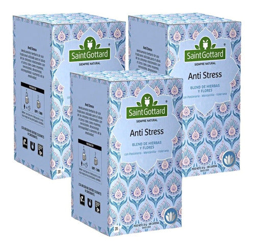 Saintgottard Anti Stress Herbal Tea - Pack of 3 Units 0