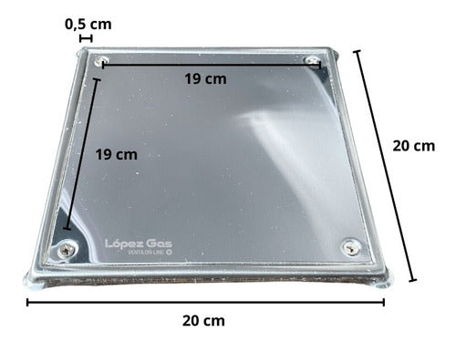 Rejilla Tapa Ciega Marco Acero Inoxidable 20x20 Cm Rohermet 1