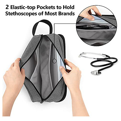 Trunab Stethoscope Carrying Case Hold 2 Stethoscopes Or BP Cuffs, Compatible With 3M Littmann/MDF/ADC 2