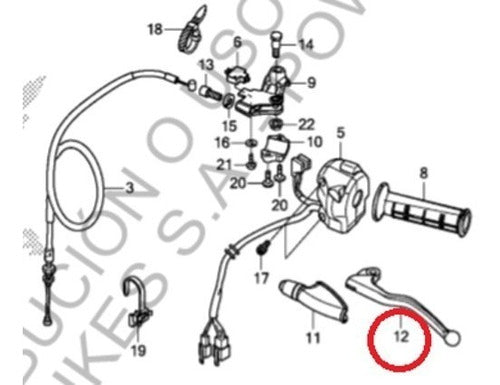 Manija Palanca Embrague Honda Xre 300 - Power Bikes 1