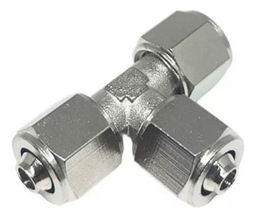 Conexão Tee Metal Com Porcas 6mm - Vb 0