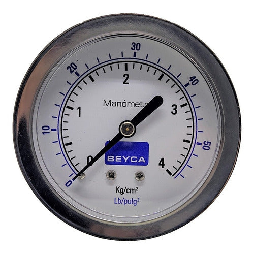 Pressure Gauge 4 Kg 63mm 1/4 Thread Back Gas Air Water Beyca 0