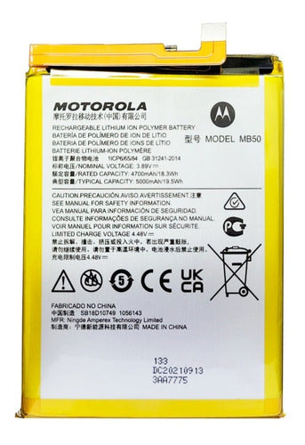 Bateria Moto G200 Motorola Original Xt2175 Mb50 5000 Mah 0