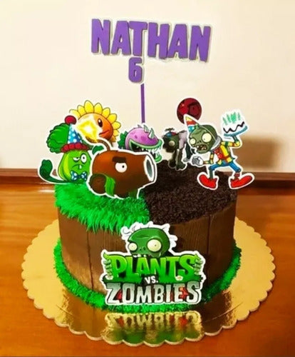 Toppers Cake Adorno Para Torta Plantas Vs Zombies 3