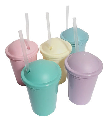 Las Magnolias Plastico Vasos Milkshake Para Personalizar Colores Pastel X30u 1