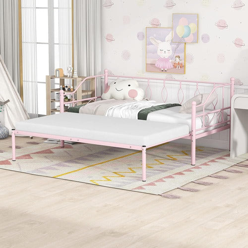 EMKK Daybed Con Trundle, Metal Twin Size Daybed Con Trundle 0