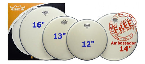 Remo Propack Ba-Coated 12 13 14 16 Drumhead Set 1