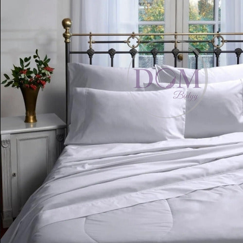 Pack of 2 Hotelier Bed Sheet Set 1 1/2 Pl 100% Cotton White 2