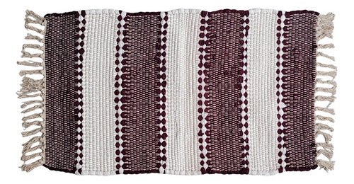 Thick Woven Cotton Rug with Fringes 80x50 2