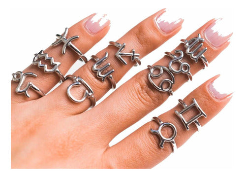 Matrioska Midi Ring Zodiac Signs Surgical Steel 0