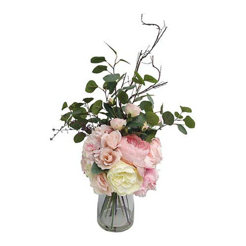 DeSillas Artificial Flower Bouquet with Roses in Vase 0