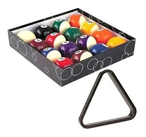 Pool Balls Set 57mm with Reinforced Triangle - Pool Kit 0