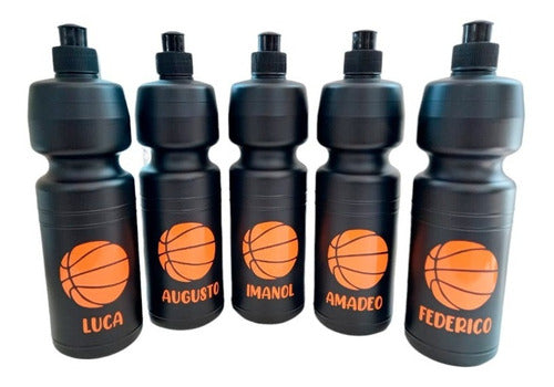 40 Botellas Basquet Negras Plasticas Souvenirs 750cc 1