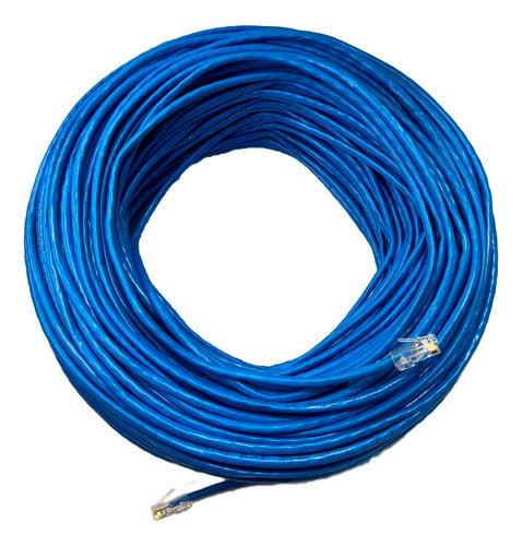 Cabo Rede Lan Ethernet Cat5e Azul 50 Metros Crimpado Rj45 1